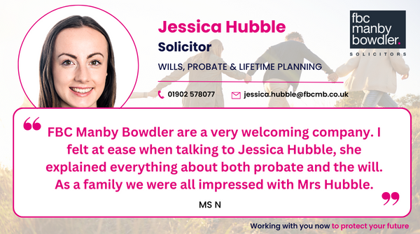 FBCManbyBowdler's tweet photo. We love #FeedbackFridays, from looking at this testimonial you'll see why!
Kudos to Jessica Hubble, our probate & lifetime planning solicitor.
Awesome achievement, Jessica! 🤩
#FBCManbyBowdler #makingawill #solicitors #heretohelp https://t.co/j7mX8mqokb