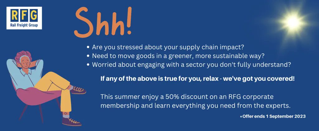 RailFreightUK's tweet photo. Are you new to #railfreight or looking to see how you can implement it into your #supplychain? RFG is offering a massive 50% discount on an annual corporate membership. Offer ends 1 September. https://t.co/DIELzdfpkV #railway #railbusiness #rail #FreightFriday https://t.co/XnWeUROGV5