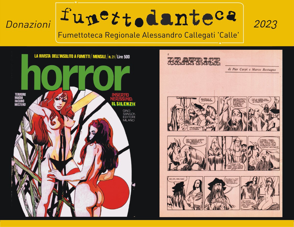 #FumettoDANTEca International Esclusiva innovativa 'Biblioteca Internazionale di #Fumetti dedicati all'Opera e al Sommo Poeta #Dante #Alighieri' 
Arrivano nuove #Donazioni 
#Umiliacchi #Dante702 #Comics 
Invia: Via Curiel 51 -47121 #Forlì FC #Italy 
fumettoteca@fanzineitaliane.it