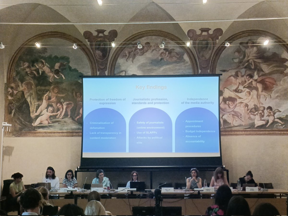 Centre for Media Pluralism and Media Freedom (@eui_cmpf) on Twitter photo <a href="/MariaZuffova/">@mariazuffova on bsky</a> <a href="/eldaelda/">Elda Brogi</a> <a href="/PLParcu/">Pier Luigi Parcu</a> <a href="/IvaLitre/">Iva Nenadic</a> <a href="/Marie_palm/">Marie Palmer</a> <a href="/robertacarlini/">roberta carlini</a> <a href="/kb5imon/">Konrad Bleyer-Simon 🇺🇦</a> @TeoTrevisan <a href="/tikiblagojev/">Tijana Blagojev</a> <a href="/EUI_Schuman/">The Robert Schuman Centre</a> Main risks detected in the area of 🛡️ Fundamental Protection were linked to:
⚠️ criminalisation of defamation
⚠️ lack of transparency in #contentmoderation
⚠️ widespread use of vexatious lawsuits #SLAPPs
⚠️ independence of the media authorities
<a href="/MariaZuffova/">@mariazuffova on bsky</a>
#MPM2023 <a href="/MariaZuffova/">@mariazuffova on bsky</a> <a href="/eldaelda/">Elda Brogi</a> <a href="/PLParcu/">Pier Luigi Parcu</a> <a href="/IvaLitre/">Iva Nenadic</a> <a href="/Marie_palm/">Marie Palmer</a> <a href="/robertacarlini/">roberta carlini</a> <a href="/kb5imon/">Konrad Bleyer-Simon 🇺🇦</a> @TeoTrevisan <a href="/tikiblagojev/">Tijana Blagojev</a> <a href="/EUI_Schuman/">The Robert Schuman Centre</a> Main risks detected in the area of 🛡️ Fundamental Protection were linked to:
⚠️ criminalisation of defamation
⚠️ lack of transparency in #contentmoderation
⚠️ widespread use of vexatious lawsuits #SLAPPs
⚠️ independence of the media authorities
<a href="/MariaZuffova/">@mariazuffova on bsky</a>
#MPM2023