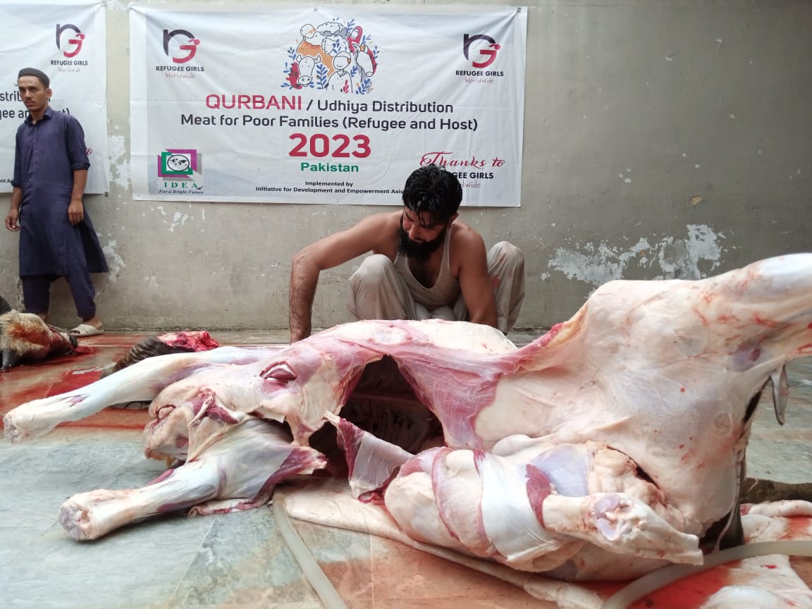 IDEA_KP's tweet image. Together @Refugees, @RefugeeGirls, @UNHCRPakistan, @IDEAPakistan06, and @PPAFofficial, joined hands to distribute meat among refugees in Pakistan on the occasion of EID UL ADHA.  #RefugeeSupport #CommunityAssistance #PartnersInAction