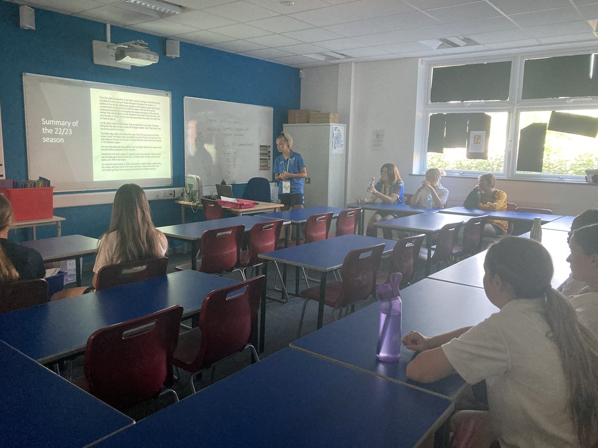 A recent trip to KLA. Visit organised by <a href="/AlexJWalpole/">Alex Walpole</a>. Thank you for asking us to come into your school and talking to some female footballers. 

Mr Walpole said “‘Thank you to Jodie for coming in and doing a presentation and a football session with some of our girls.

1/2