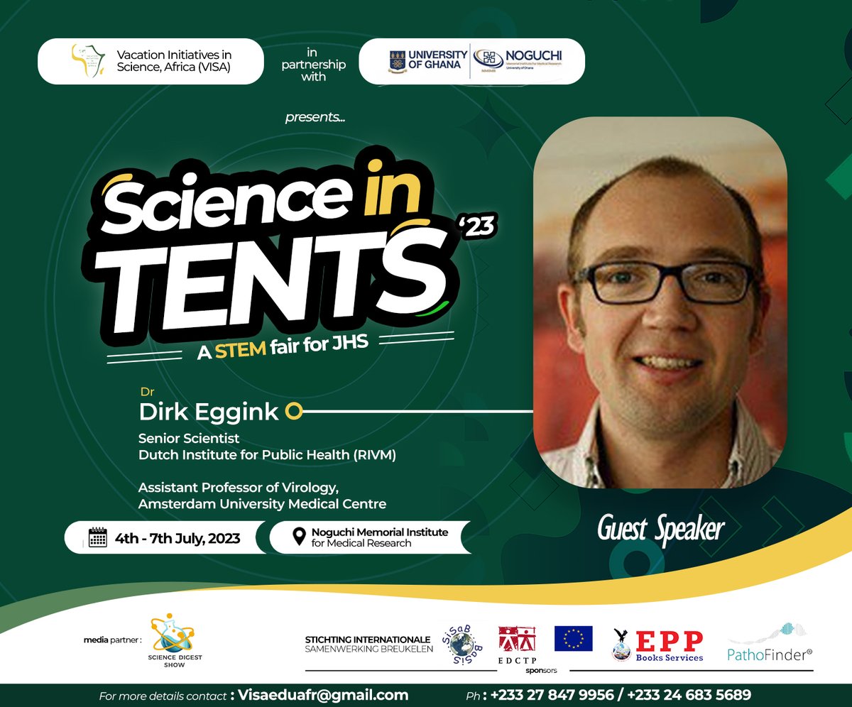 The countdown continues...

4⃣ days more to #ScienceInTents

Our next guest speaker Dr. Dirk Eggink, <a href="/dirkeggink/">Dirk Eggink</a> is a Research Associate, Medical Microbiology and Infection Prevention at the Amsterdam University Medical Centre, <a href="/amsterdamumc/">Amsterdam UMC</a>

#STEMlearning
#STEMeducation
