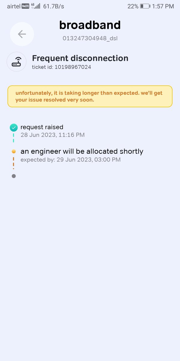 mht_dhiman's tweet photo. @Airtel_Presence @airtelindia in app still showing same message since three days. Even not responding to query https://t.co/z7Rhyp4uFr