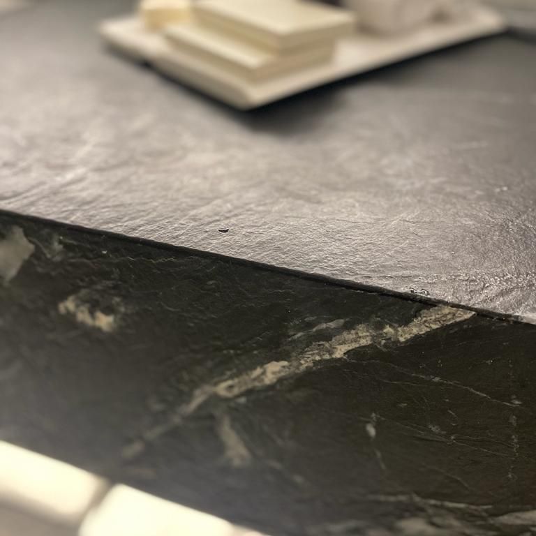 Marine Black Leather, Installation Elegance #tabsurfaces #naturalstone #marineblack #naturalstoneisforever #usenaturastone #bathroom #bathroomdesign #countertop #granite #marble #quartzite #blackcountertop #interior #nature #naturelovers #natural #blackandwhite #home