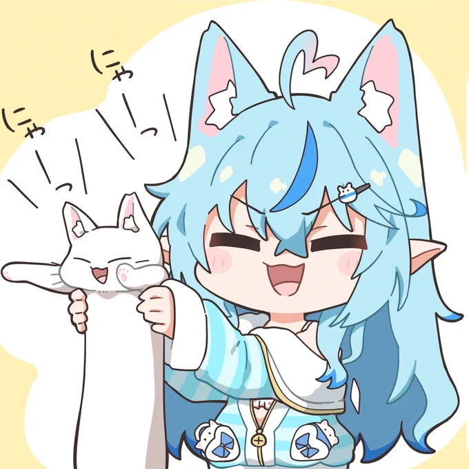 #らみらいぶ #LamyArt ラミィちゃんと伸びるみるくちゃん