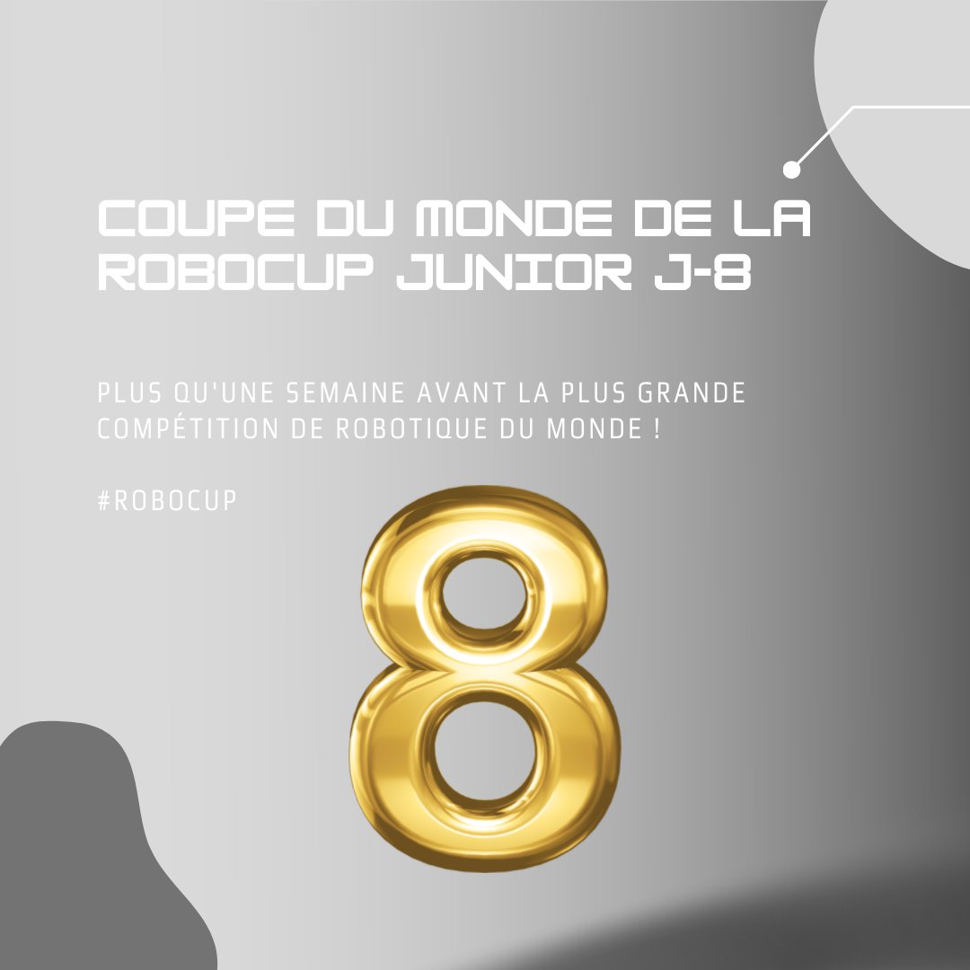 🛑 #RobocupJunior : Coupe du Monde, plus qu'une semaine ! 🎉

Le weekend prochain, on vous retrouve au Parc des Expositions de Bordeaux pour encourager les Juniors lors de la plus grande compétition de #robotique du monde 🤩

#robocup #robots #coupedumonde