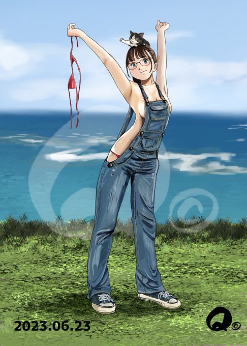 #今月描いた絵を晒そう 
全身立ち絵好きです😊
一日一枚、今月も無事完走。
ありがとうございました。 