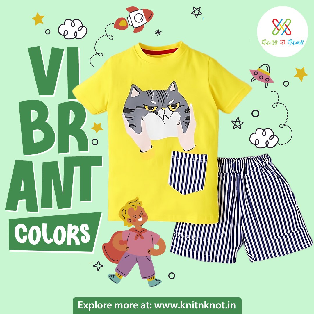 We believe in everything fun & bright, when it comes to kidswear. Shop: bit.ly/KnKCasualSets #modernparenting #parenting #kidsfashion #kidswear #sustainablefashion #mommies #cotton #cottonwear #kidstyle #parentingtips #newmommies #childrenstyling #kidshopping #onlineshopping