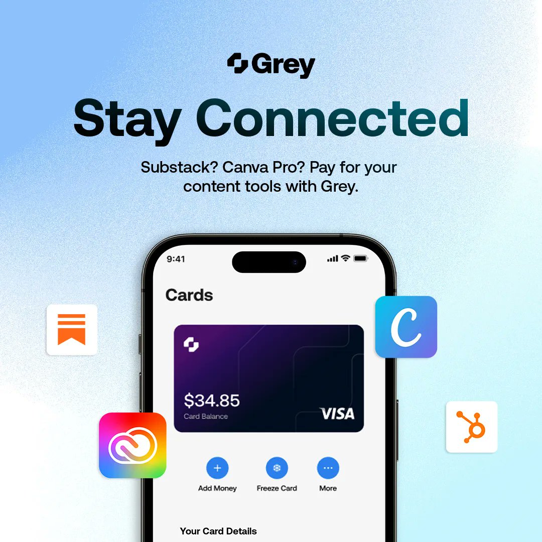 Attention all content creators and gigfluencers. #StayConnectedWithGrey by paying for your subscriptions this #WorldSocialMediaDay!