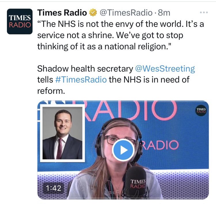 How much more evidence do you need? This is vomit inducing from @wesstreeting Our #NHS is at serious threat from @UKLabour now. If you want to stop #NHSprivatisation vote for a party that fully supports that. And please #NeverVoteLabourAgain