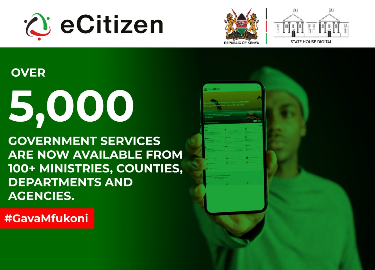 The government is leveraging ICT to deliver more efficient information and public services by digitizing government records and digitalizing 5000 government services.

Through the E-citizen platform, 5,000 services have been boarded on the portal.

#GavaMkononi