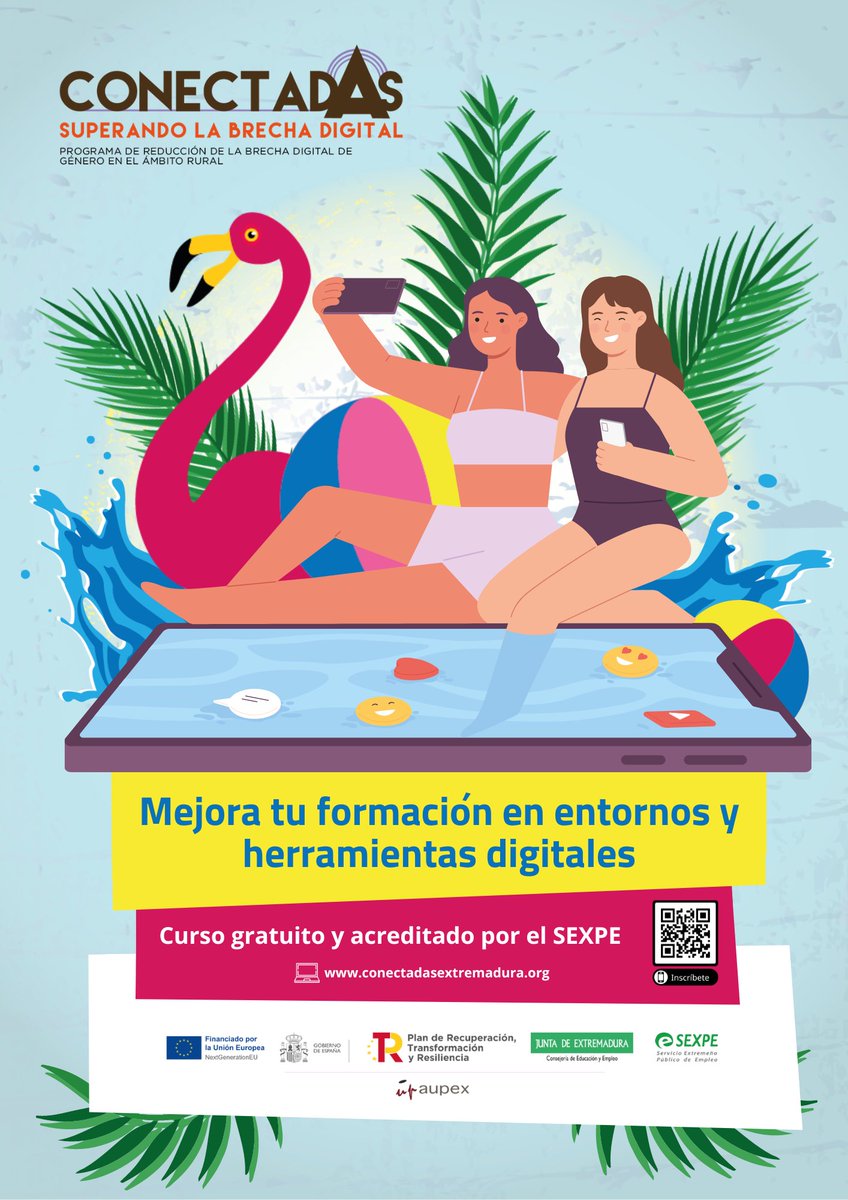 El programa ConectadAs sigue ofreciendo en verano formaciones gratuitas a mujeres sobre competencias digitales y tecnológicas.

👉Conocimientos que ayudan en la búsqueda de empleo, gestiones administrativas, acceso a la información…

Infórmate: tinyurl.com/2afc4met

<a href="/up_aupex/">AUPEX</a>