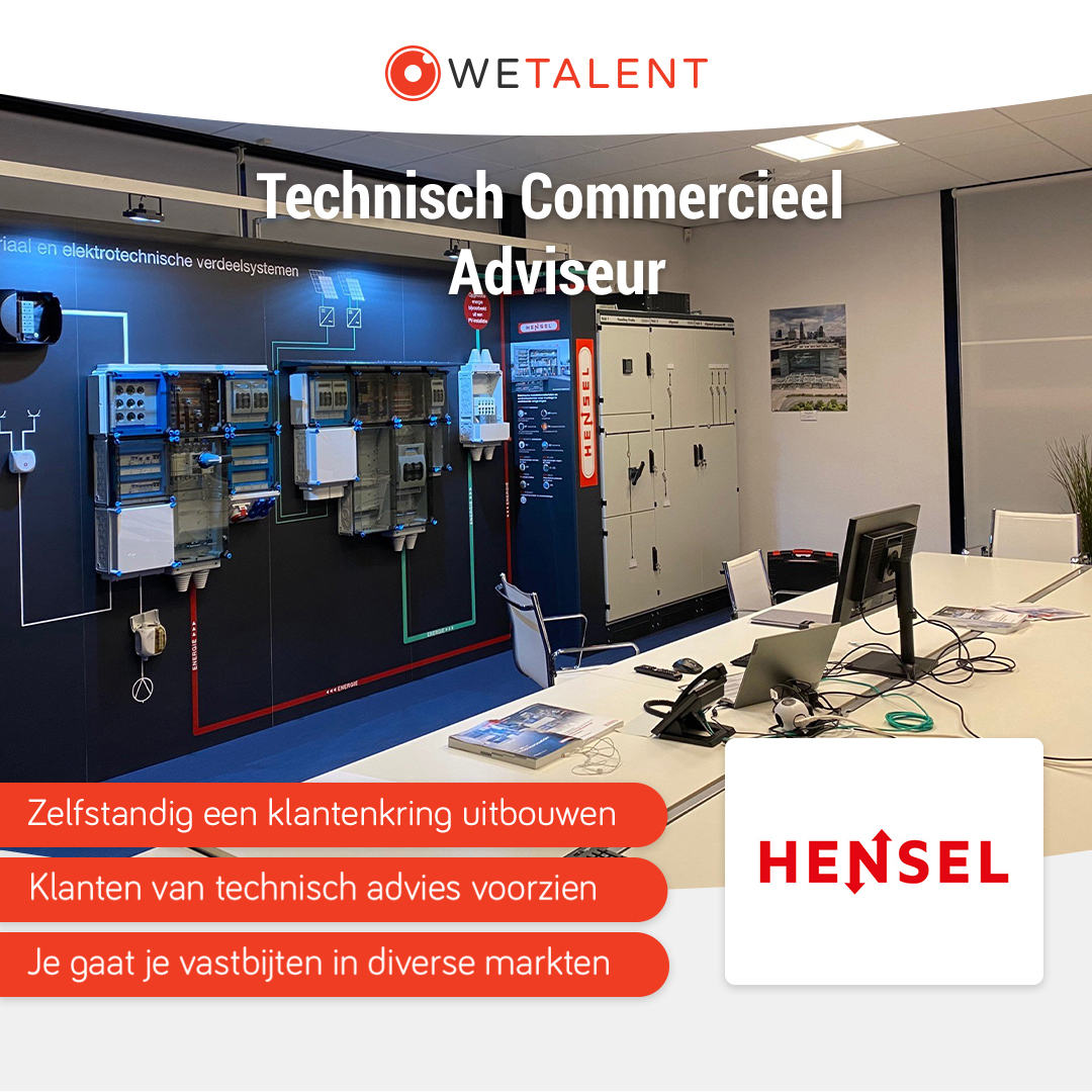 WETALENTNL's tweet image. Als Technisch Commercieel Adviseur bij Hensel Nederland ben je verantwoordelijk voor de commerciële groei in West- of Zuidwest-Nederland.

Benieuwd naar wat Hensel jou te bieden heeft? Bekijk via: wetalent.nl/kandidaat/vaca…

#vacature #hensel #henselnederland #techniek