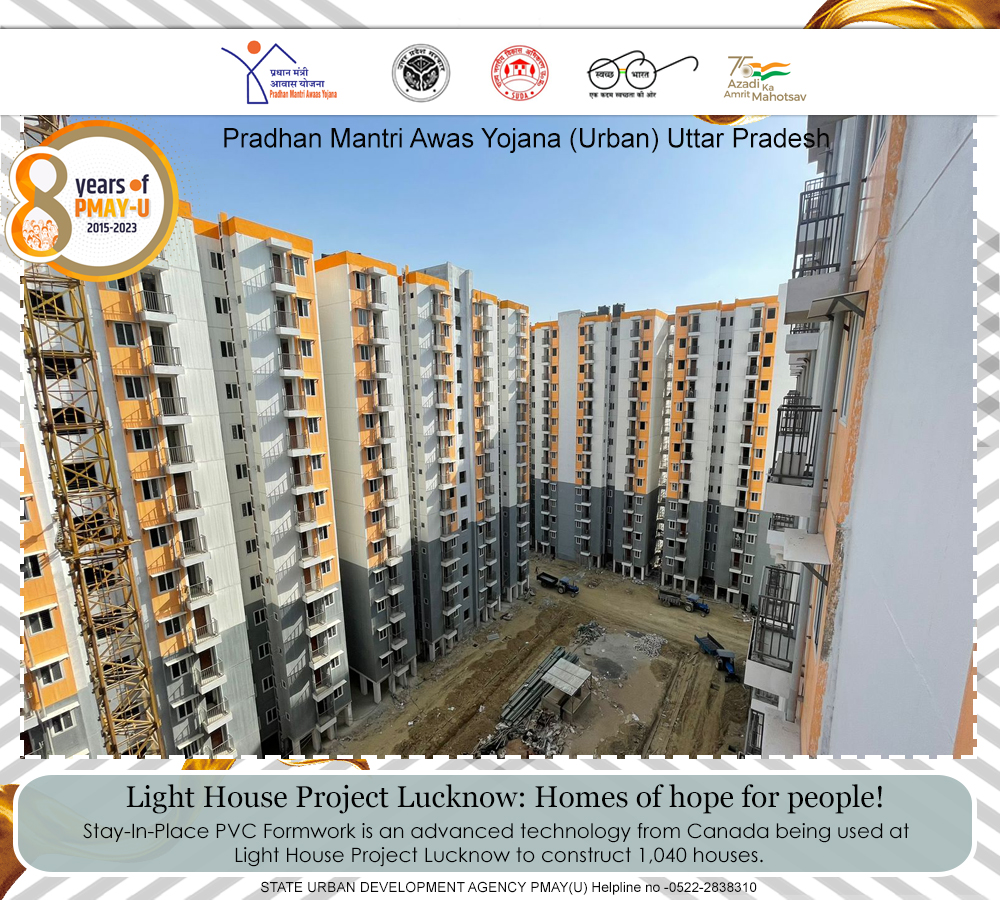 #LightHouseProject Lucknow in the making!

A new revolution in construction sector being used at #LHPLucknow  (Stay-In-Place PVC Formwork)

The construction is currently at an advanced stage. Once finished, more than 1,000 families will be able to live.