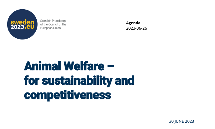 Today is the last day of the Swedish Presidency #2023SE & they are hosting a conference on  #EU4AnimalWelfare. 1st presentation on 'EU #AnimalWelfare legislation - time for change'  by Sante G3 Animal Welfare, outlining the fitness check and future roadmap @Food_EU @EFSA_EU 
1/4