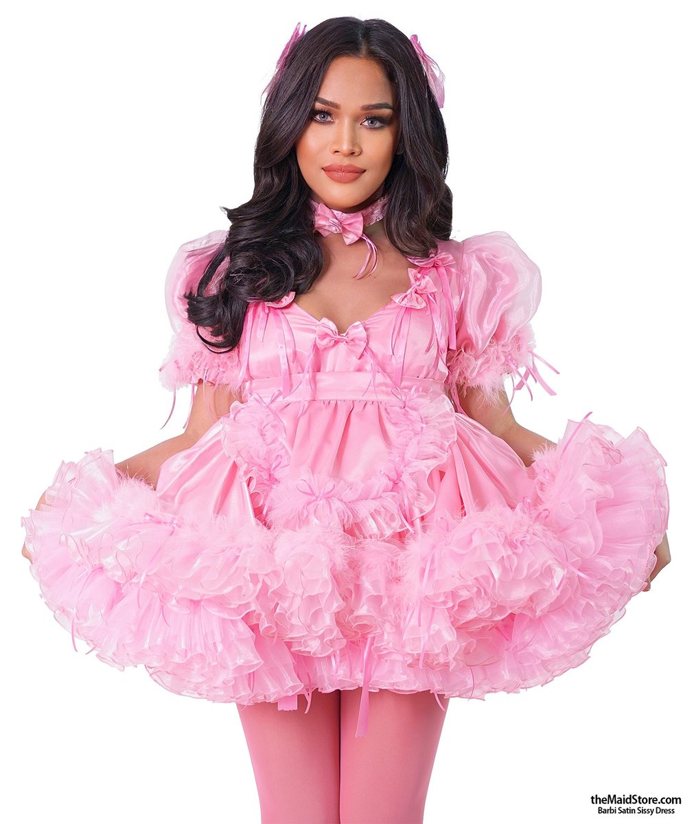 Look at my pretty frillies and petticoat under my sissy dress  pink satin barbi petticoat sissy.