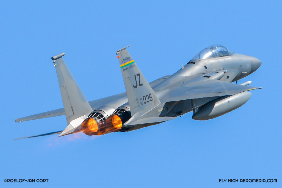 FHAeromedia's tweet image. F-15C 83-0036/JZ of the Louisiana Air National Guard takes the sky at Fliegerhorst Hohn, Germany during the Air Defender 23 exercise.
@USNationalGuard #AirDefender2023 #airdefender