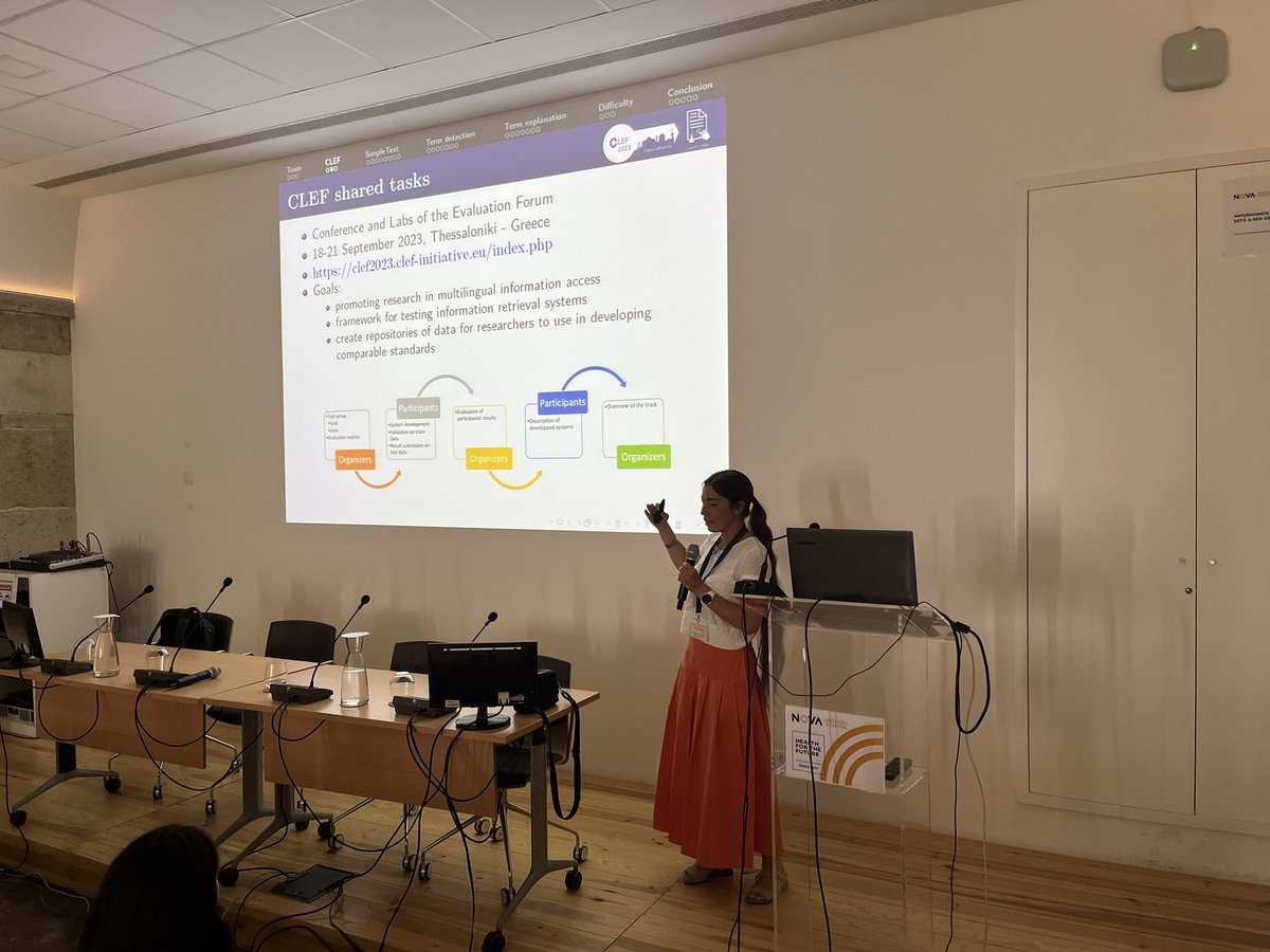 Liana Ermakova has just started her invited talk on Identification and contextualization of difficult scientific terms. <a href="/clef_initiative/">CLEF</a>