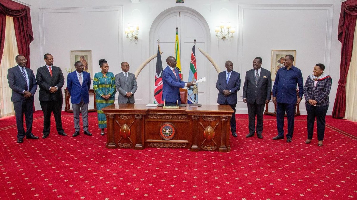 Today we joined President William Ruto during the signing into law of the County Allocation of Revenue bill 2023/2024 and Equilization fund Appropriation bill that covers 2021/2022 and 2022/2023 financial years. The Assenting to the two bills effectively facilitates funds flow to