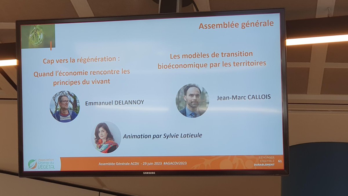 Merci à Sophie marquis  pour son invitation hier à l'AG de l'ACDV. Des rencontres et conférences très intéressantes d'Emmanuel Delannoy et de Jean-Marc Callois  rappelant notamment l'importance des territoires et des #coops #bioéconomie. #biosourcé #biomasse   #chimieduvégétal