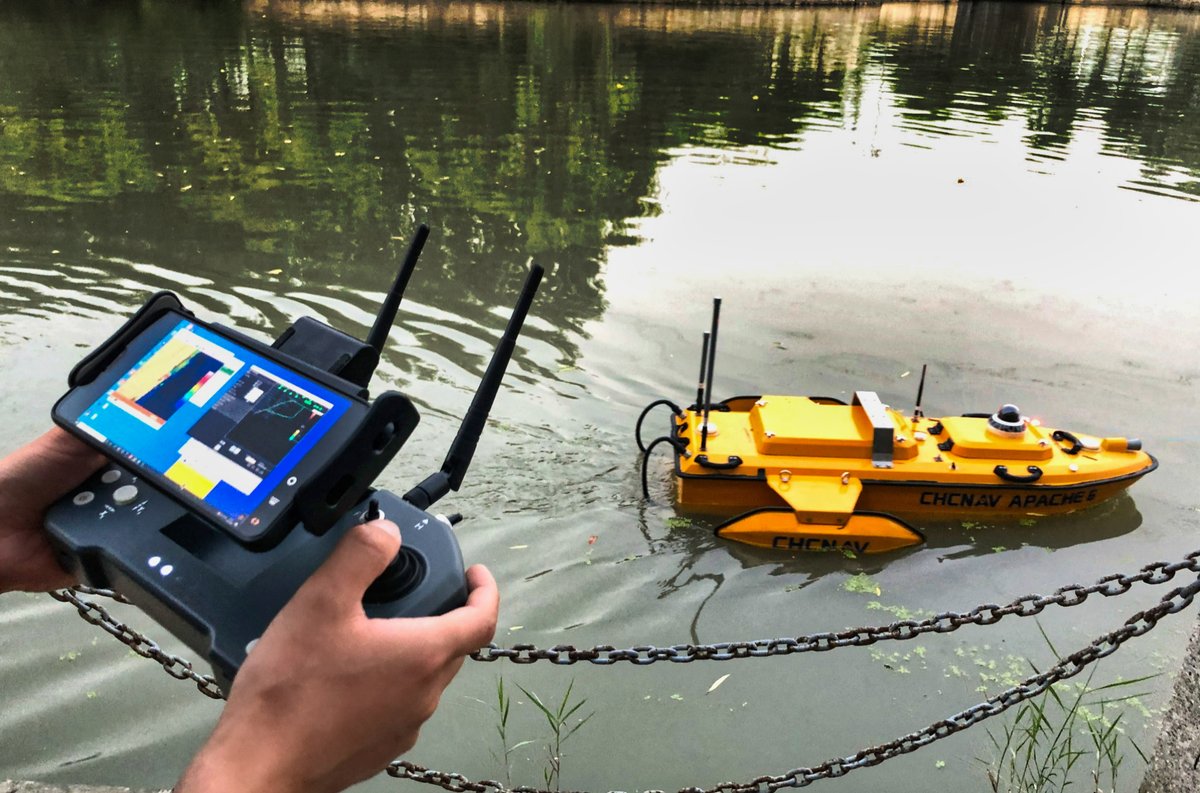 CHCNavigation's tweet photo. The Apache 6 can be fitted with a 3D LiDAR mounted on its hull. The LiDAR provides a thorough scan of the shoreline, and its data can be seamlessly integrated with underwater readings from a Norbit multibeam echosounder.
#USV #3DRealityCapture #bathymetric #norbit #LiDAR https://t.co/ZbQwS8fWkv