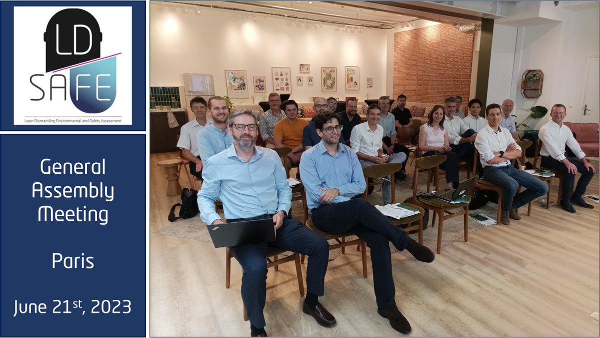 The LD-SAFE 3rd General Assembly Meeting took place last week in Paris. We were delighted to meet with the Expert Group and potential users of the laser cutting technology for nuclear reactors decommissioning. Thanks to all participants for their fruitful technical discussions!
