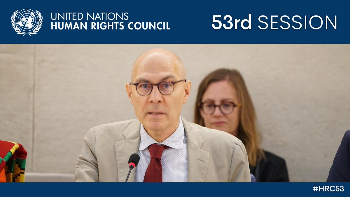 'Our goal must be a world where every girl and every woman is free to rise, thrive and shape the course of history.' @UNHumanRights chief @volker_turk speaking during the annual discussion on #WomensRights at the @UN Human Rights Council. #HRC53