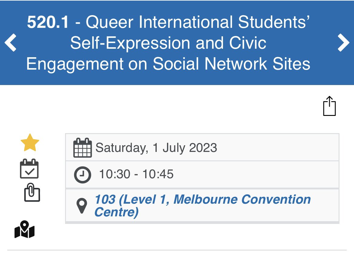 haozheng_zheng's tweet image. Sharing my research about queer international students’ self-expression and civic engagement on SMS,  in ‘Digital Citizenship and Digital Skills of Young People (2)’ @rc34youth in MCEM R103 at 10.30 tmr. Looking forward to seeing you on the LAST day of #ISAWCS23 🥳🤩
