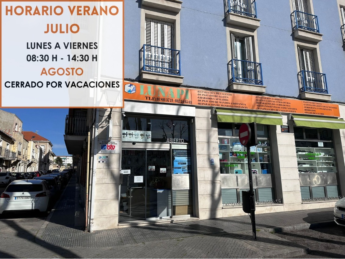 LunapiCerrajero's tweet photo. HORARIO DE VERANO CALLE CAPITAN 109

En el mes de Julio os atenderemos de lunes a viernes de 08:30-14:30 horas

En el mes de Agosto estaremos CERRADOS del 1 al 27 incluidos. 

Recordad: os podemos seguir atendiendo en el C.C. https://t.co/SE1zVRUiln 

FELIZ VERANO 🌞 https://t.co/1KHI9sIQ7R
