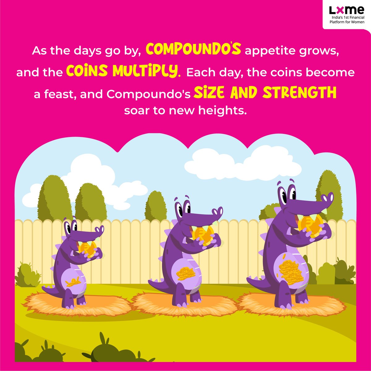 Lxmeofficial's tweet photo. So, what's the secret to this delightful adventure? Consistency! Feeding Compoundo a coin every day keeps the magic alive. The longer you feed Compoundo, the larger your mountain of wealth becomes. https://t.co/kgUZJyDPnU