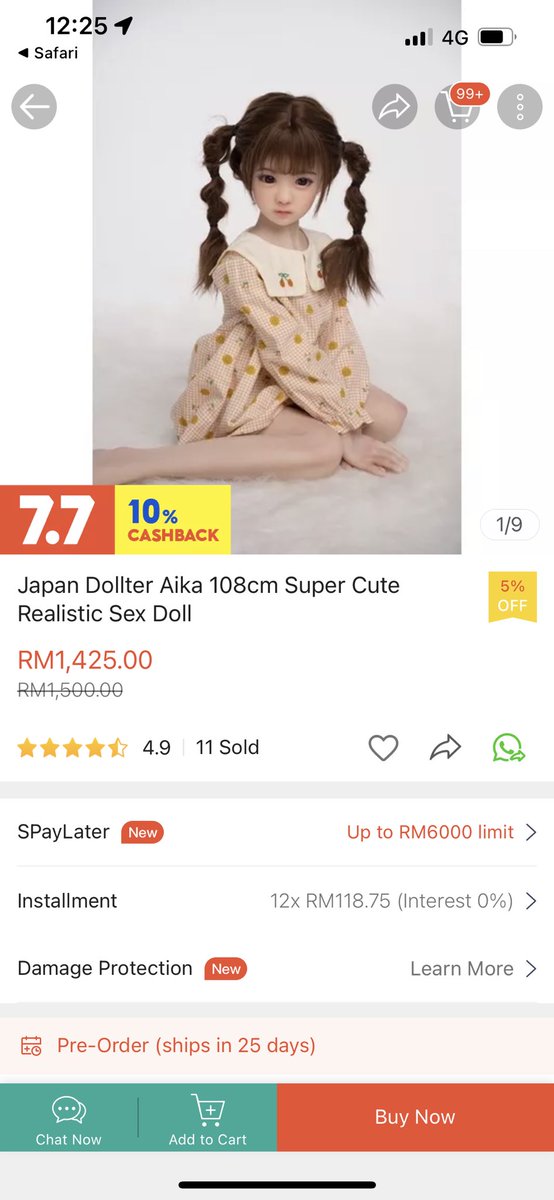 masitah96's tweet photo. So my friend was browsing through shoppee and she came across sex toys (which is fine) but what’s not fine is that its sex toys replicating a child’s body and guess which population bought it? Of course meleis. Mmg berpuas hati?????? This is so sickening and disgusting????? https://t.co/fpggaTwn0U