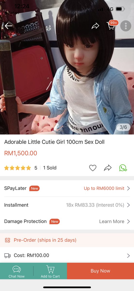 masitah96's tweet photo. So my friend was browsing through shoppee and she came across sex toys (which is fine) but what’s not fine is that its sex toys replicating a child’s body and guess which population bought it? Of course meleis. Mmg berpuas hati?????? This is so sickening and disgusting????? https://t.co/fpggaTwn0U