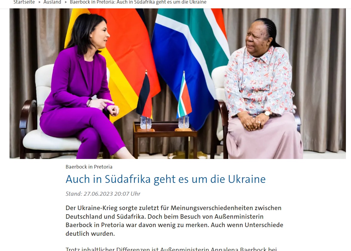 #Baerbock in Südafrika. Auch hier bestätigt sich das inzwischen bekannte Thema: "Kein Bock auf Baerbock".
Ich zitiere aus dem anti spiegel (klasse Seite):

"Hauptsache #feministisch (was auch immer das nun eigentlich sein soll).
Baerbock scheitert erneut bei einer Auslandsreise