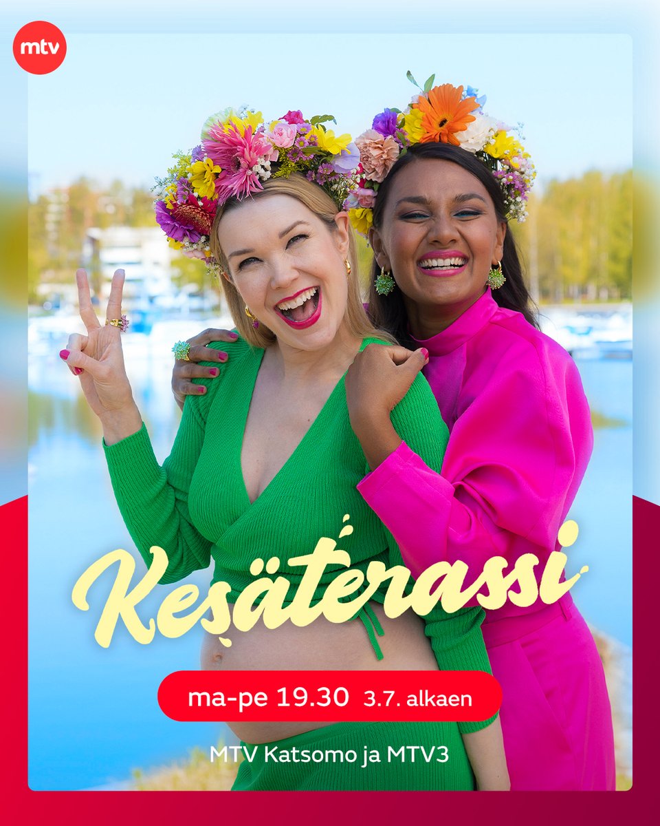 Kesän kuumin suosikkiohjelma alkaa maanantaina! 🥂 1. viikon vieraina nähdään Arman Alizad, Auri Kananen, Ujuni Ahmed, Baba Lybeck, Jari Sillanpää, Bella Table &amp; Elias Salonen ✨

Kesäterassi ma 3.7. alkaen klo 19.30 MTV3 &amp; MTV Katsomo 🌼

#kesäterassi <a href="/SMahadura/">Susani Mahadura</a> <a href="/TuijaPehkonen/">Tuija Pehkonen</a>