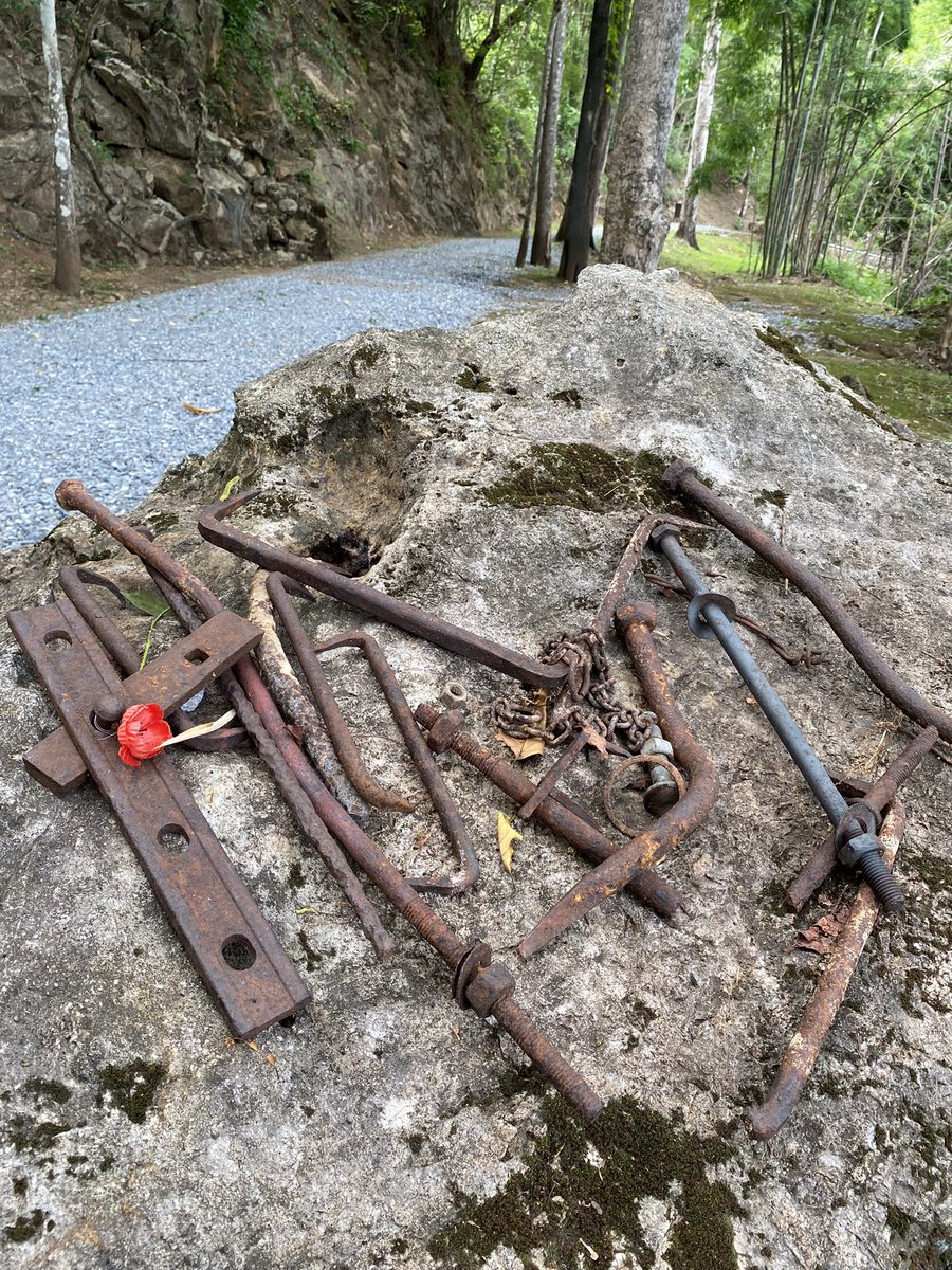 Along our walking trail, visitors can still see old tools used during construction of the #BurmaThaiRailway. Hand tools and dynamite were used by the Prisoners of War to excavate rocks and making cuttings. 
#HellfirePass #Kanchanaburi #WorldWar2