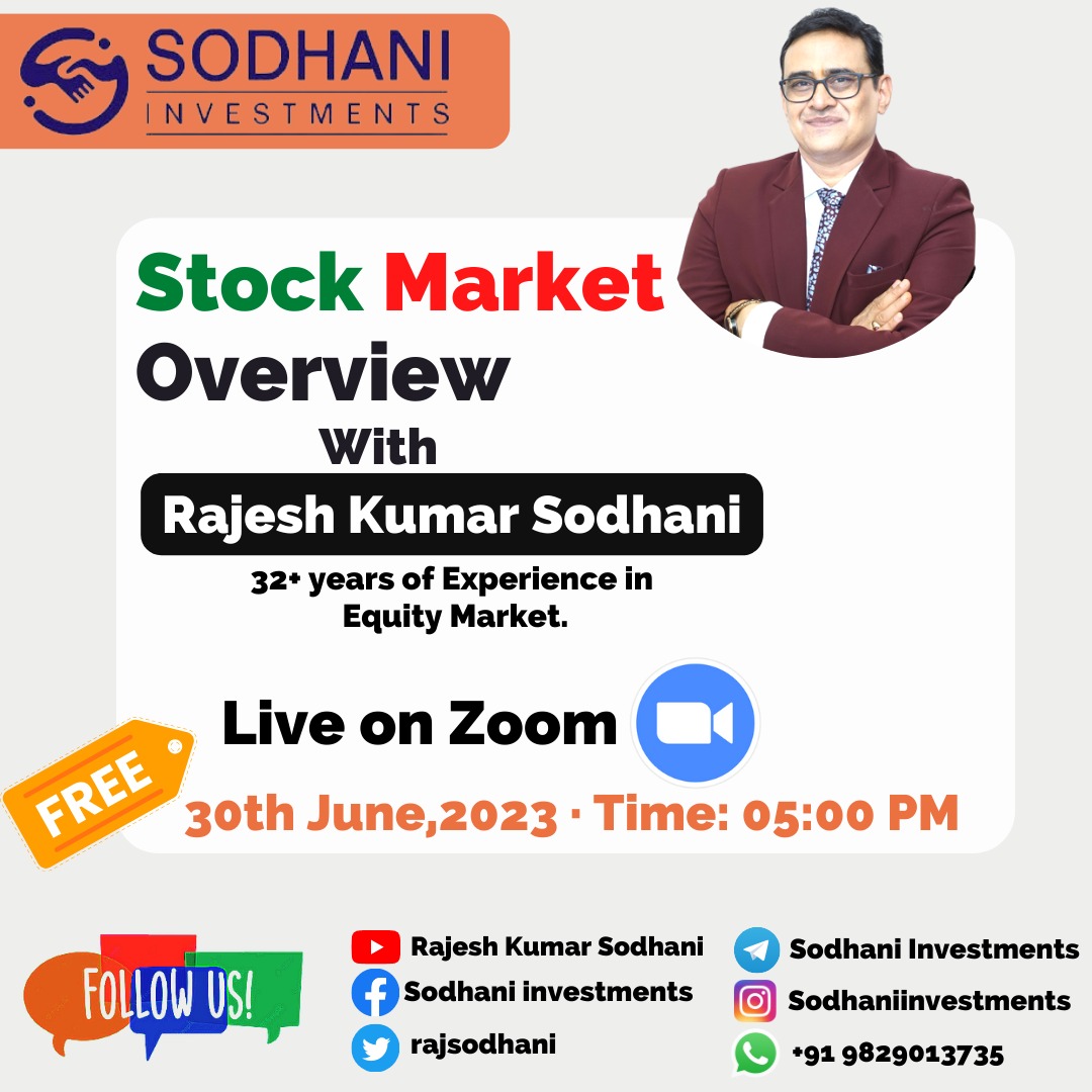 Sodhani_Invest's tweet photo. Live Zoom Meeting on " Future Outlook &amp; Strategy of Stock Market" with Rajesh Kumar Sodhani.@rajsodhani

Today @ 5:00 pm

Link will be given only first 100 members.

So send your confirmation on email.

Email Id : info@safefintech.in

#webinar #stockmarkets #trading #zoom #Nifty https://t.co/ugWcM8YLHn
