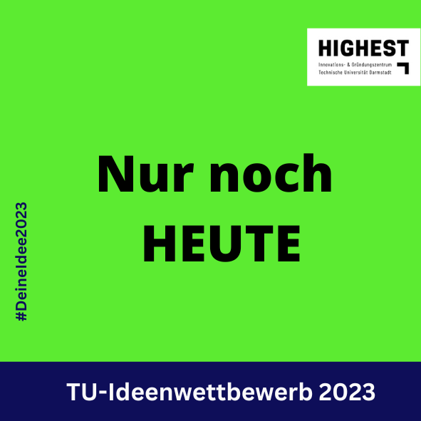 #DeineIdee2023💡Wohoo! 3-2-1 ... Schluss. Skizziere deine #Innovation aus Studium und Forschung und reiche sie noch schnell ein beim Ideenwettbewerb der <a href="/TUDarmstadt/">TU Darmstadt</a>! 

Jetzt zählt es! 👉Bewerbungsformular: highway.tu-darmstadt.de/forms/my-forms…

#science #founder #machervonmorgen