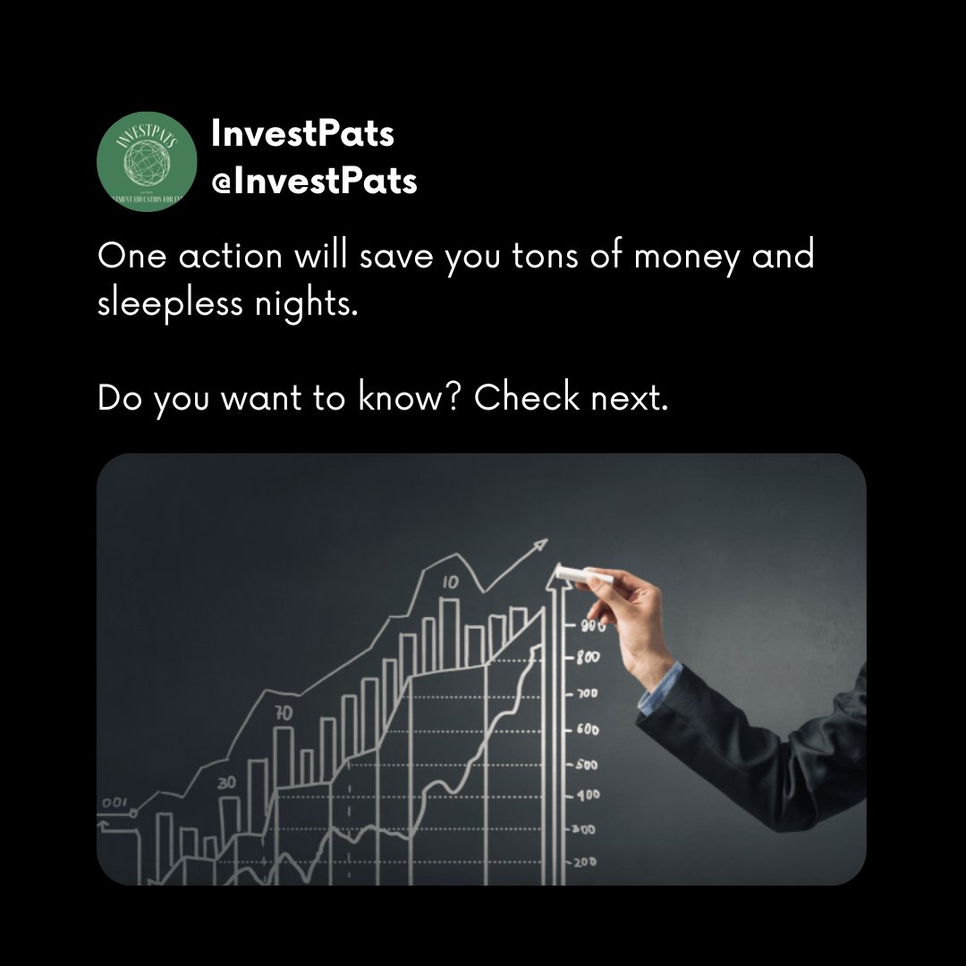 InvestPats's tweet photo. One action will save you tons of money and sleepless nights.
Do you want to know? Check below. 

Did you find this post valuable? Follow @Investpats on Twitter/Instagram, and join our group @InvestPats on LinkedIn/Facebook. 

#InvestPats #Investment #Strategy #Germany https://t.co/xrORrLN0gC
