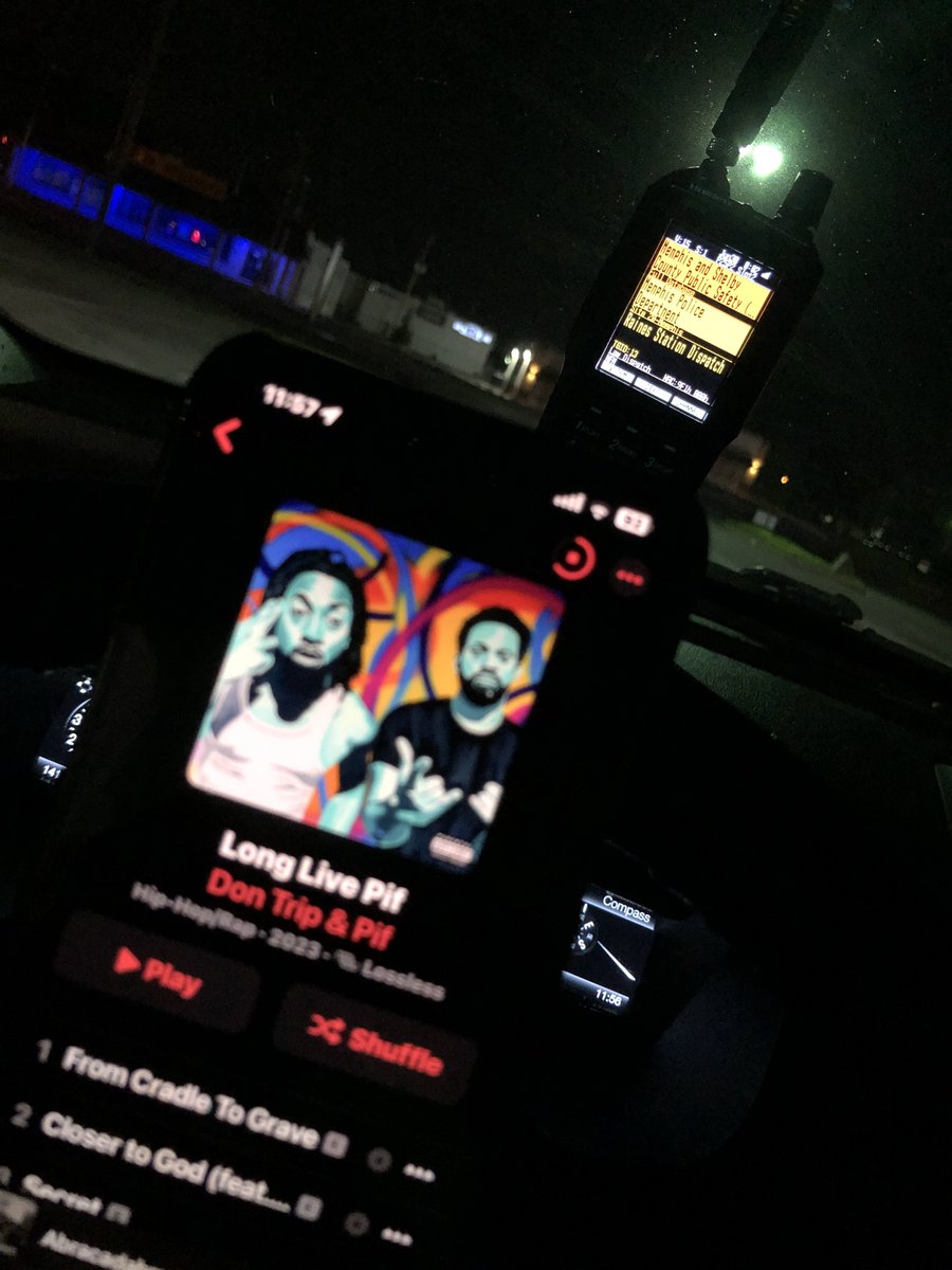 901RonGuidry's tweet image. When ya job is to listen to police scanners all night but you really wanna turn them m’fers off and listen to #longlivepif all night long. Thanks @MrDonTrip 7am can’t come quick enough. #makingtv