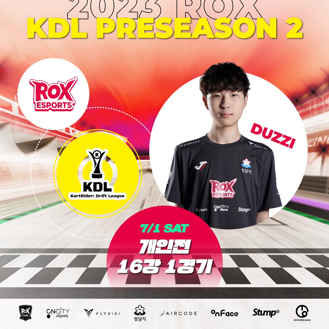 _ROXWIN's tweet photo. [🏁KDL P2🏁] 

개인전 16강 1경기 #Duzzi 
김지환 선수 출전!! 😎 #ROXGO

📍 7/1(토) 6PM 팀전 이후 
📺 KDL 유튜브, 트위치

#성남시 #ROX #ROXESPORTS #ROXOOL
#KDL #KDL개인전 #GAMEDAY
#CNCiTYesports #FICOR #onFace
#M9게임아카데미 #jomakorea #Stump
#HOMTUS #조이트론 #플라이디지 https://t.co/SXhEDnWpun