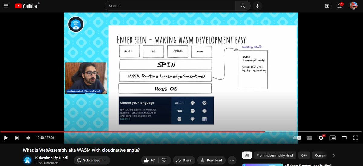 Just had an amazing learning experience with @kubesimplify Hindi! 🚀🌐 Explored the world of WebAssembly (WASM) with a cloud-native twist. 🌩️💻 Highly recommend diving into this powerful technology for seamless and efficient web applications. #WebAssembly #CloudNative