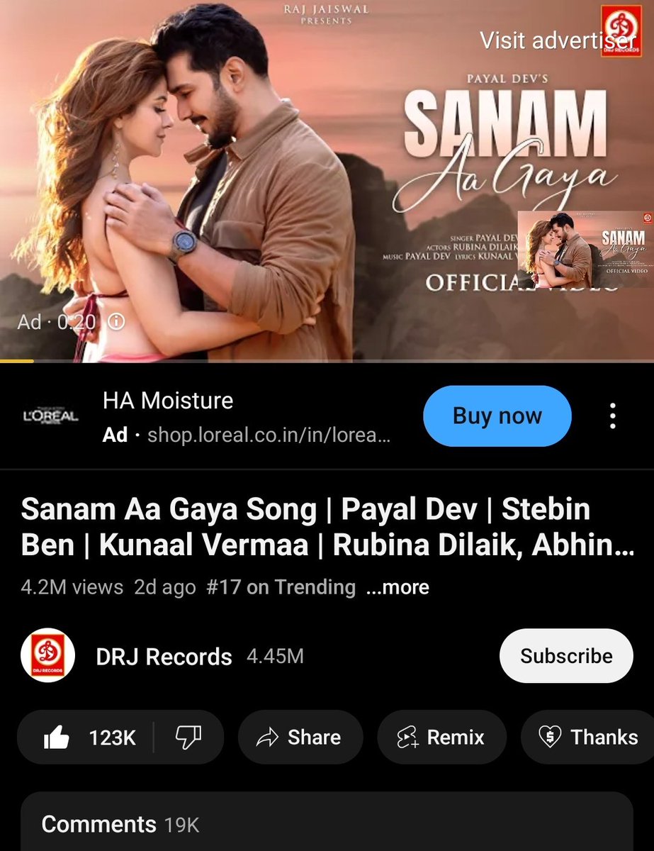 #SanamAaGaya has surely hit the right chords ❤️

Trending on IG reels with 23K reels
Trending on YT with 4.2M+ views

#RubinaDilaik #RubiHolics