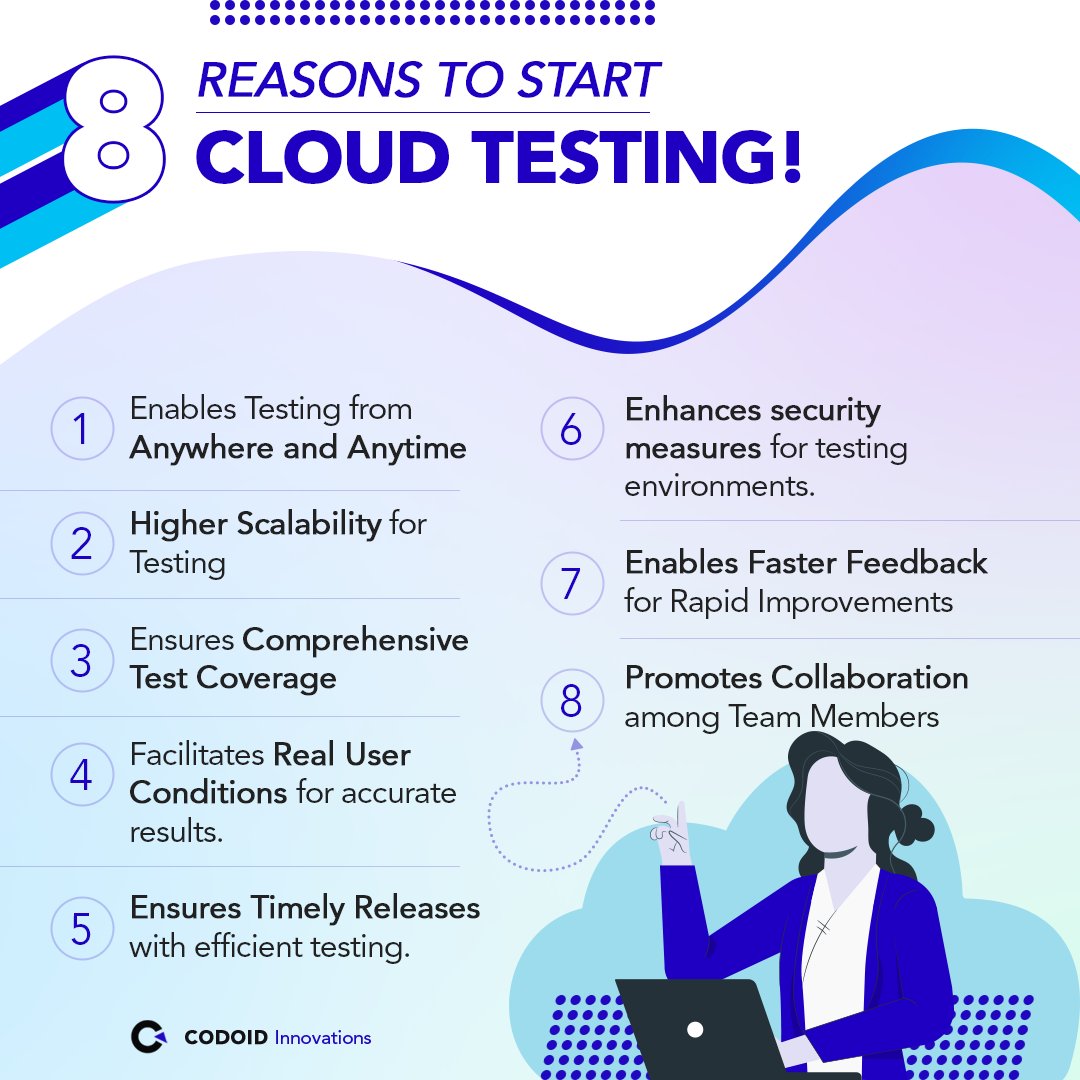 codoid's tweet image. 8 Reasons To Start Cloud Testing!
#cloudtesting codoid #codoidinnovations #softwaretesting #qaautomation #softwaretestingcompany #qualityassurance #qacompany #automationtestingservices #testingsolutions #testingservice#