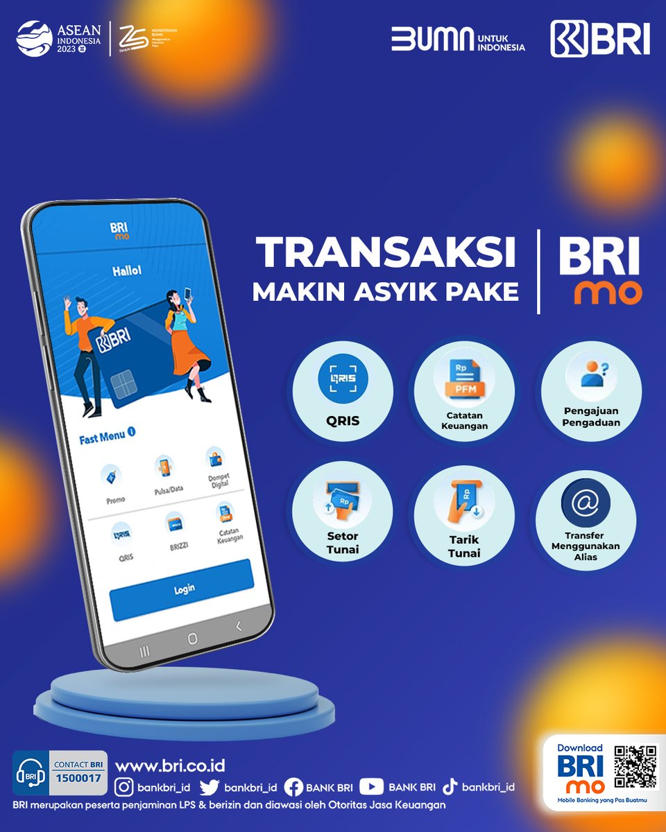 kontakBRI's tweet photo. Sobat BRI. Nikmati kenyamanan transaksi dengan fitur BRImo yang semakin mudah dan lengkap. Mulai dari QRIS, Tarik Tunai, Setor Tunai dan transaksi lainnya bisa dilakukan dalam satu genggaman. Selamat mencoba, sehat dan sukses selalu ya. 

#BRIEdukasi https://t.co/xoBG20lr3G