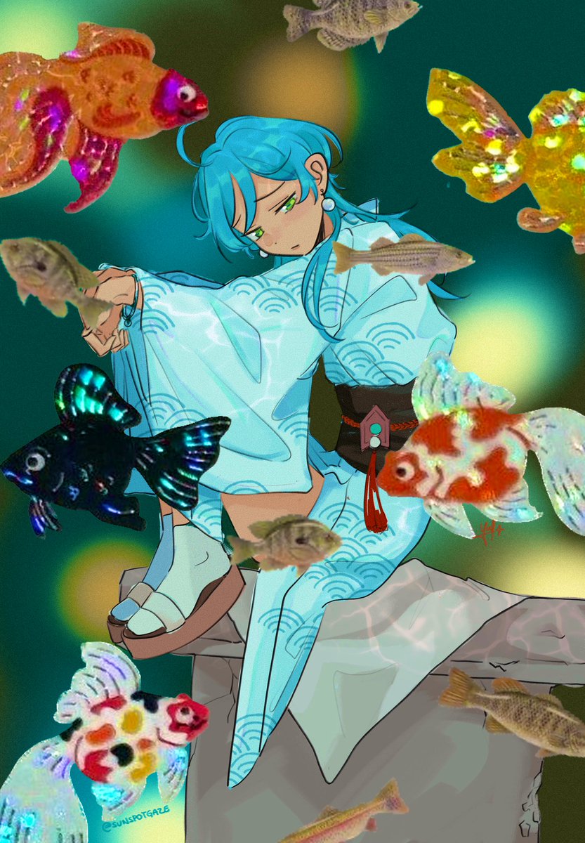 pov u look into a fishtank and see a fallen god and their only believers #enstars #kanata