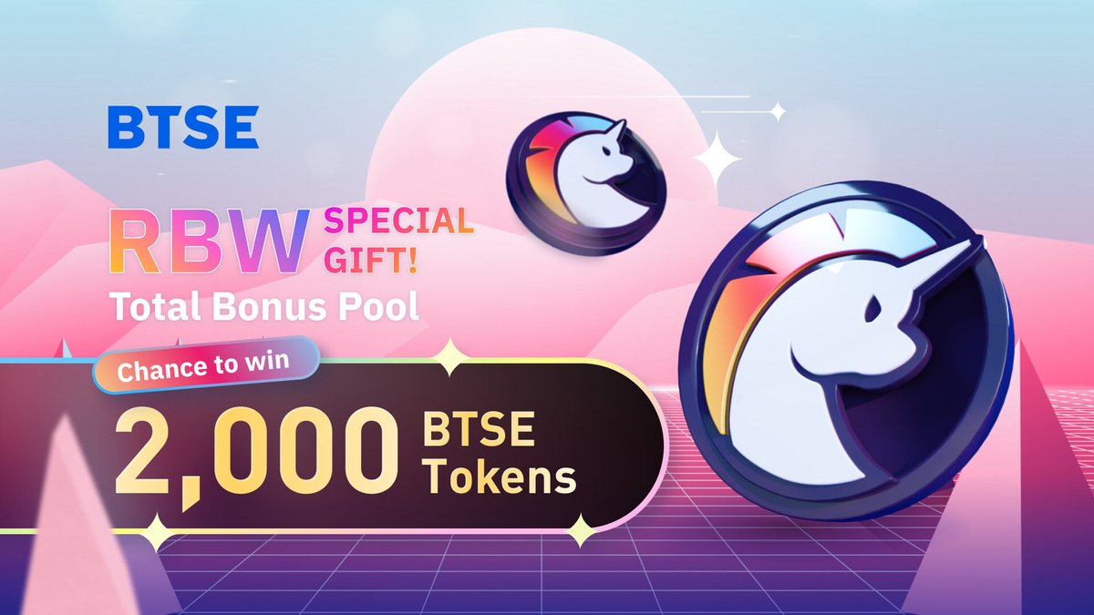 BTSE_Official's tweet photo. @Crypto_Unicorns' Listing Special Gift! 🏆

Trade to win a chance to share a 2,000 $BTSE prize pool!🎁

🚀 Participants must trade a minimum of 400 $RBW on #BTSE

📅 2023/06/30 - 2023/07/07 10:00AM UTC⏳

Get ready to trade! 🏁
https://t.co/7djEM8XUoE

https://t.co/lccnJDVDKP https://t.co/wGK53BkwSm