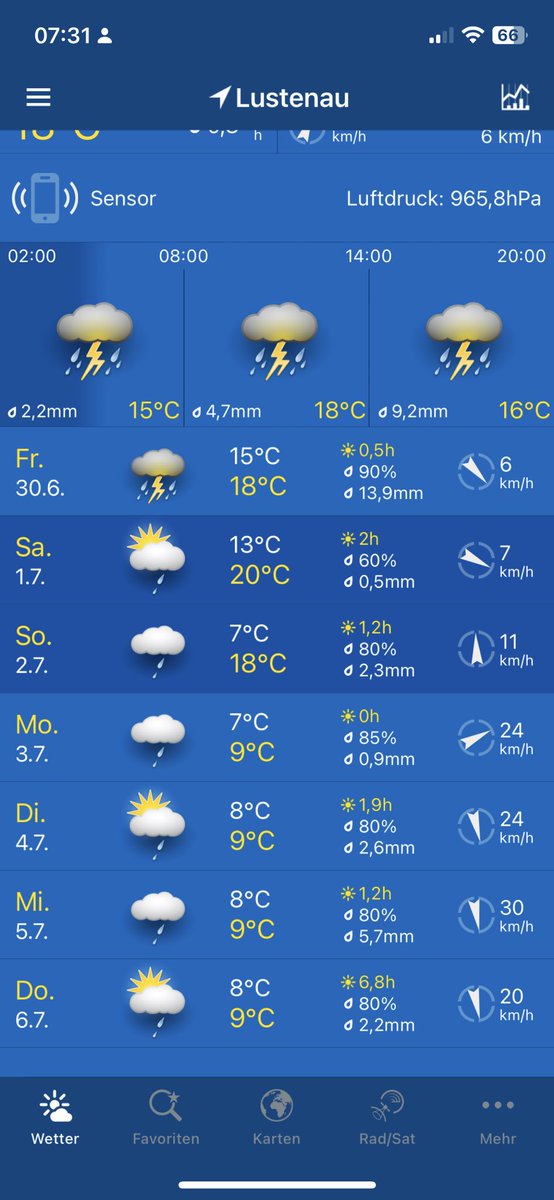 grbhr's tweet photo. Wurde die Wetter-App gehackt? Ich hoffe schon! 🥶 #Lustenau #WeatherPro https://t.co/XNvTWYQX75