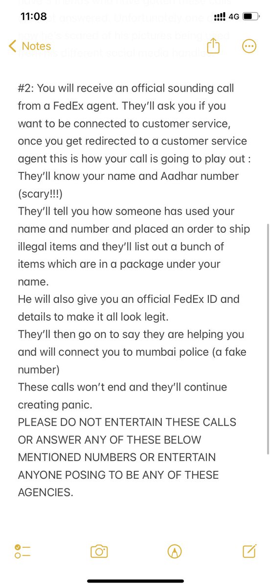 simran_g1708's tweet photo. @CybercrimeCID @mybmc @MumbaiPolice @FedExHelp @FedExIndia 

Numbers : 
+91 8373-098239
+91 89502 89291
+91 74074 05469

#FedExScam
#WhatsappScam #CyberCrime #Beware https://t.co/5K3a5rVsZN