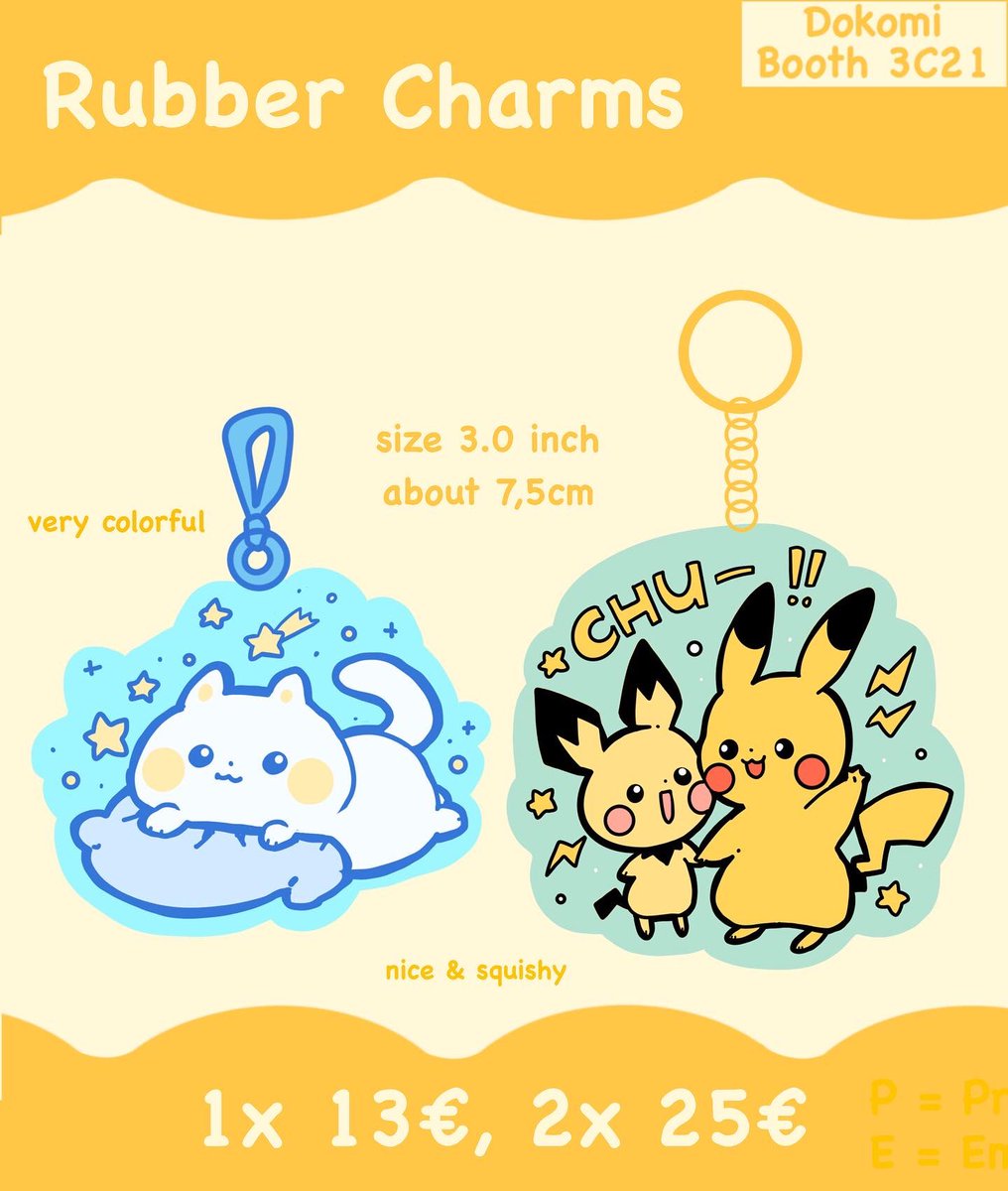 Some last new merch announcements for Dokomi! Stickerbooks, Rubber Charms and some new meme stickers hehe! Hope you're gonna like them 💗 Available at dokomi booth 3C21 💕 #Dokomi23